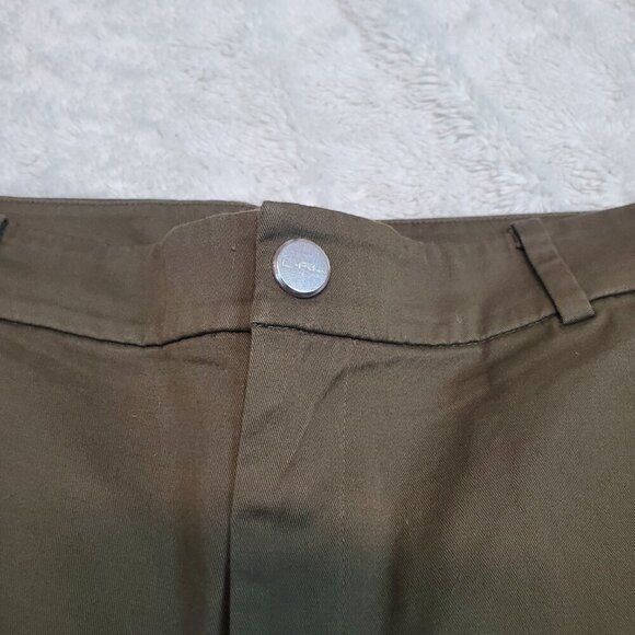 L-RL Lauren Active Ralph Lauren Khaki Green 11" Inseam Chino Shorts Women 10 - Picture 4 of 7